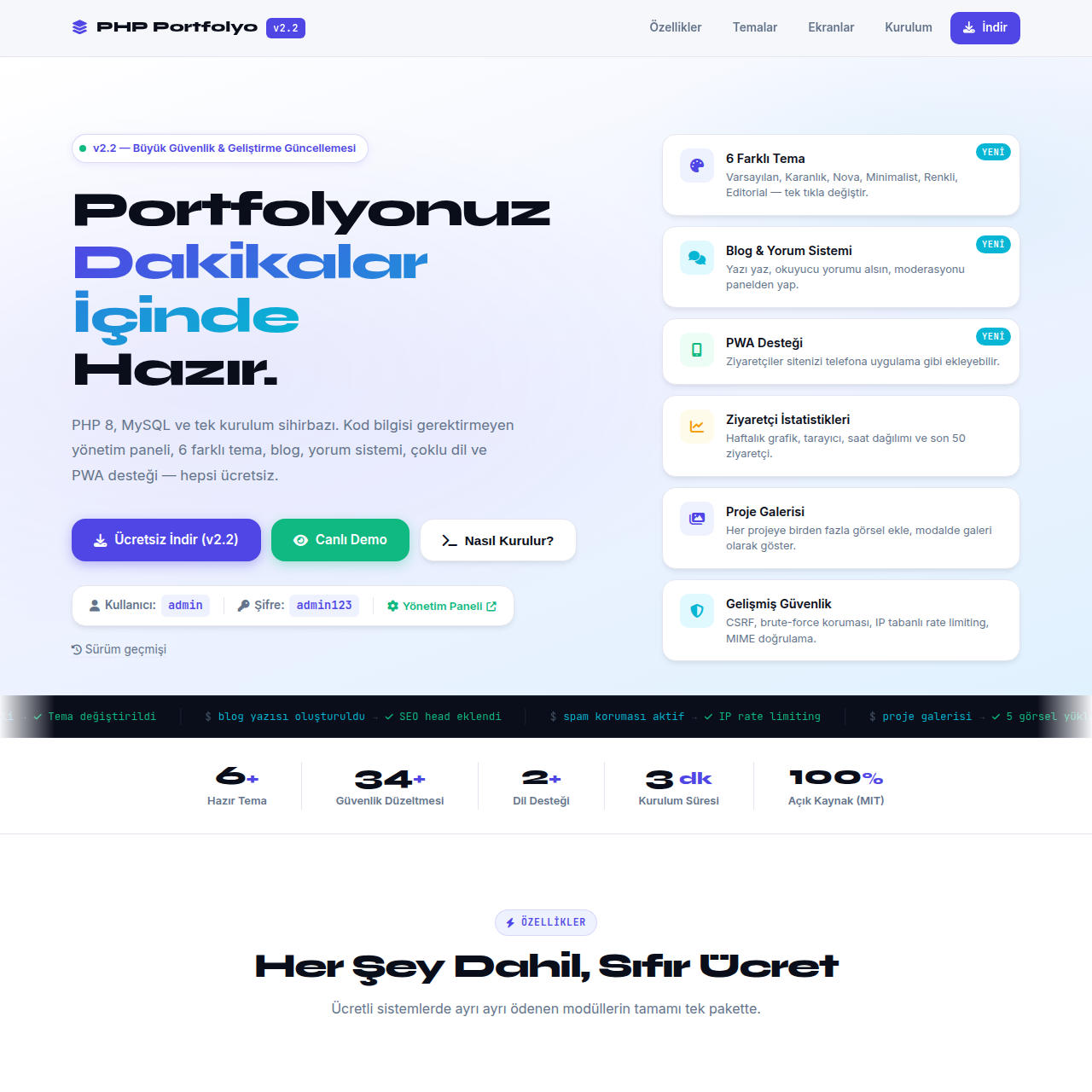 PHP Portfolio CMS